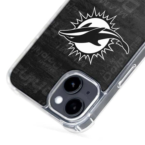 NFL Miami Dolphins Black & White iPhone 15 MagSafe Case